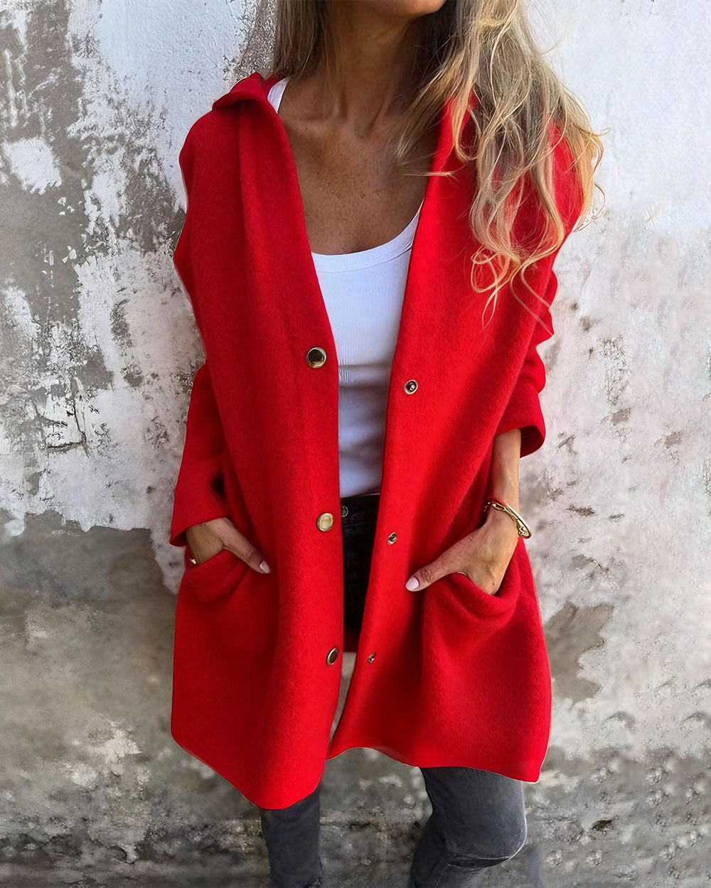 Casual Single Breasted Hooded Jacket