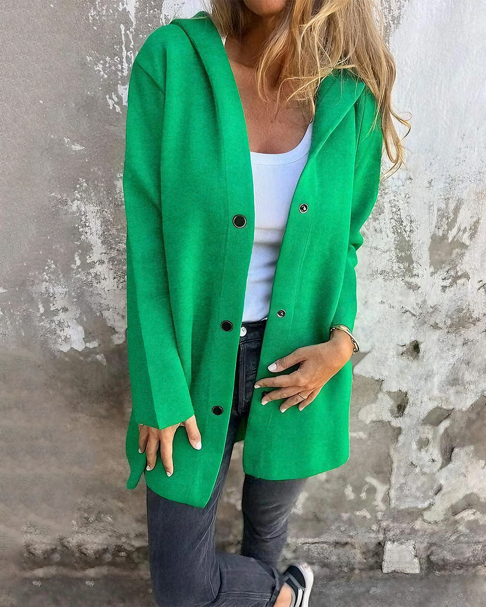 Casual Single Breasted Hooded Jacket