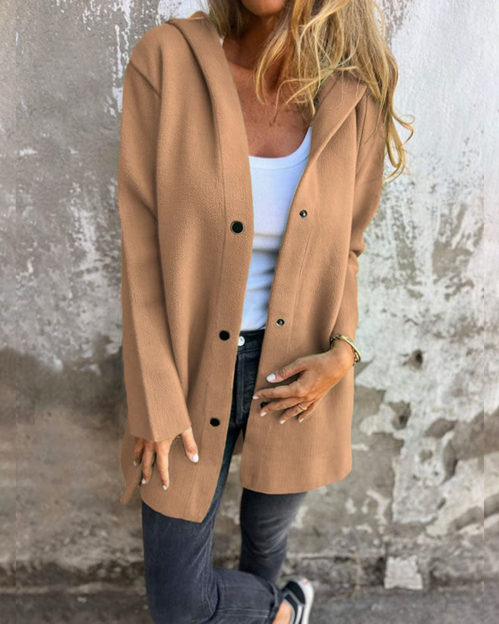 Casual Single Breasted Hooded Jacket