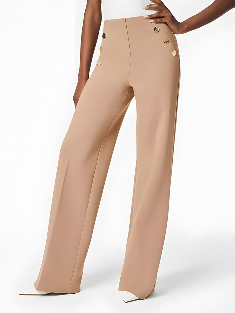 🎁Tummy Control Button Wide Leg Pant